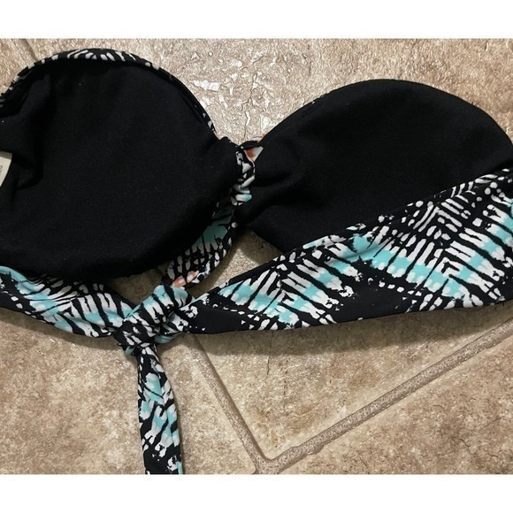 Converse Swim Bikini Bandeau Strapless Tie Back Multicolor Womens Size S NWOT - Picture 3 of 4